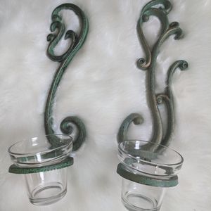 Pair of Metal Wall Tealight holders